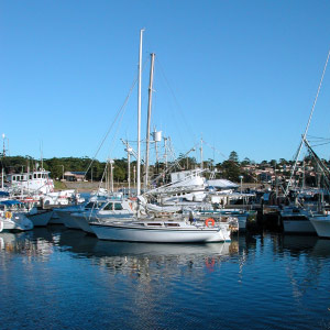 Anchored Boats in the Ulladulla Harbour Anchored Boats in the Ulladulla Harbour