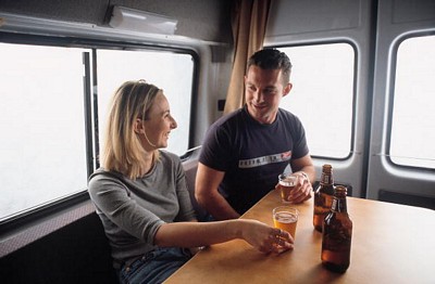 Couple in a campervan